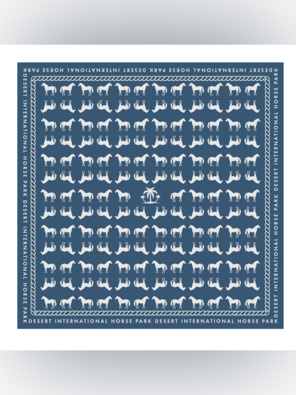 NWT Navy Blue Horse Print Bandana Scarf Desert International Horse Park DIHP